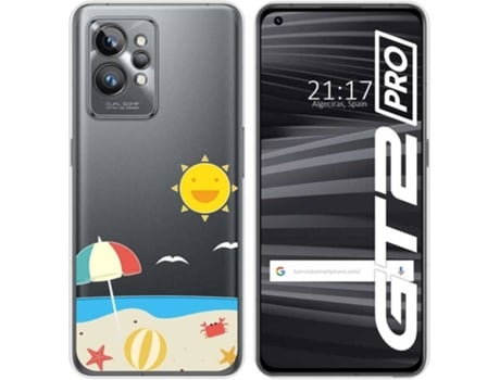 Carcasa para Realme GT 2 Pro 5G TUMUNDOSMARTPHONE Dibujos Transparente Playa Multicolor