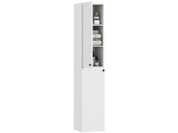 Mueble De Baño De Pared, Superficie Lacada, 6 Estantes, Mdf, Color Blanco.