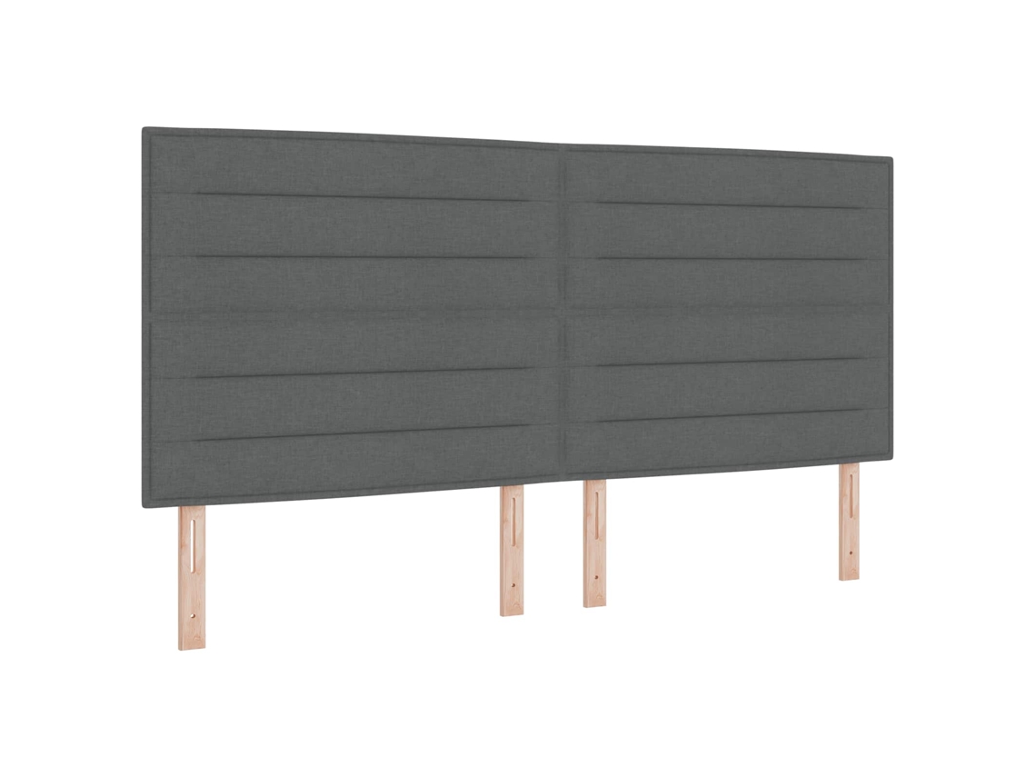 Maison Exclusive - Cabecero Led Con Tiras Led Con Cabecera Gris Oscuro 200 Cm Tela