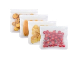 10 Bolsas De Congelador Reutilizables Para Almacenamiento De Comida Con Cremallera Para Sopa, Sandwich Y Snacks 22x13,7 Cm