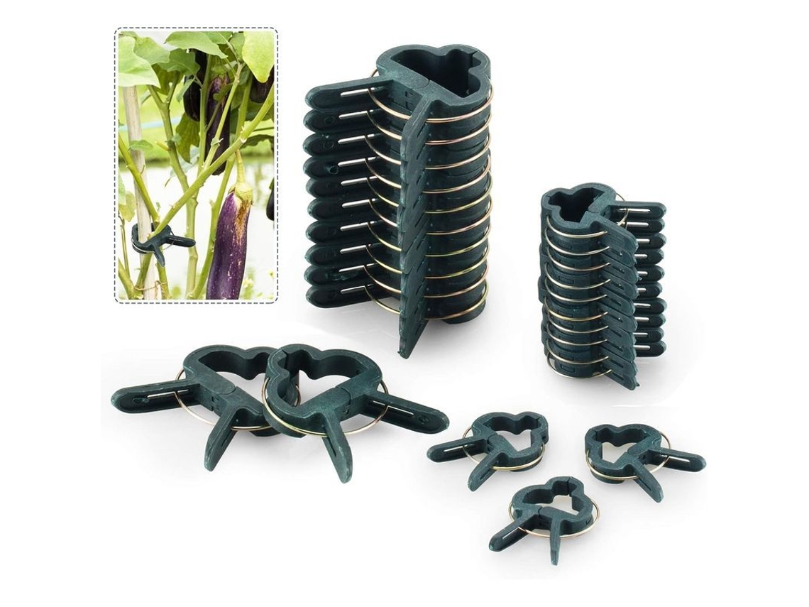2026-80 Clips De Soporte Para Plantas Ajustables 40 Grandes (4.6x6.2cm) Y 40 Pequeños (2.9x4cm) Para Jardín