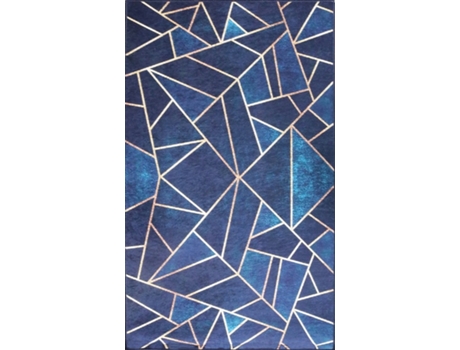 Alfombra MANI TEXTILE Grafic (Azul - Gold 80X150cm)
