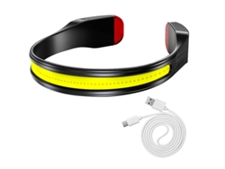 Linterna frontal USB de 400 lúmenes, 3 modos, LED COB ajustable, color negro, Yizhood