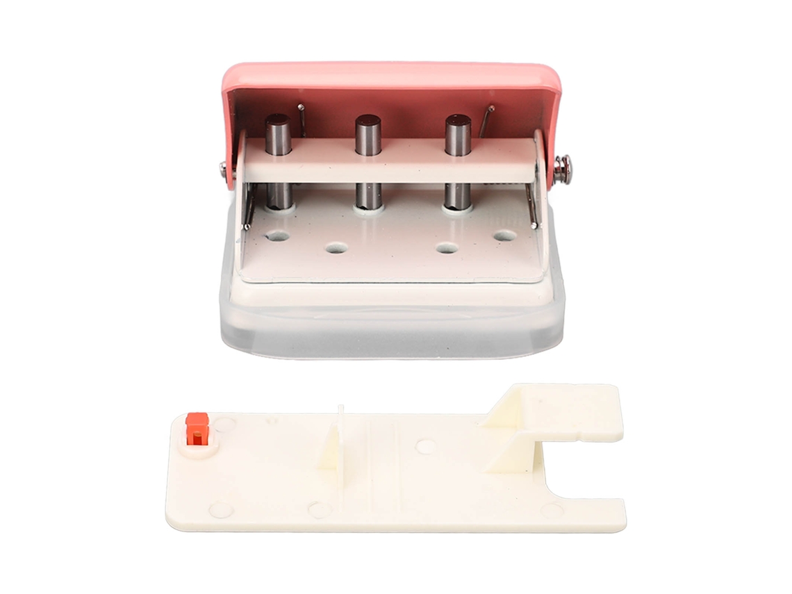 Taladro Portátil Rosa Con 3 Agujeros Para Papel Suelto, Capacidad Para 5 Hojas.