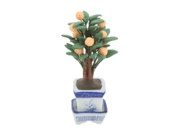 Ats-mini Planta De Naranjo En Maceta Para Casa De Muñecas, Miniatura Viva Con Hojas, Decoración Y Prop Para Fotos