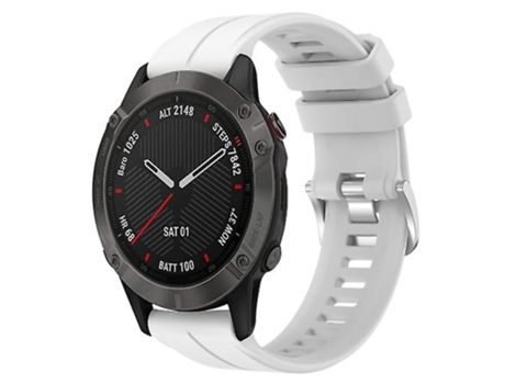 Correa para Garmin Fenix 6 Sapphire Gps 22 mm Correa de reloj de silicona de color sólido blanco VENISYMLIS