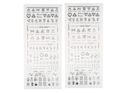 KKML-2 Piezas de pegatinas para uñas con letras en tiras transferibles con agua para decoración DIY