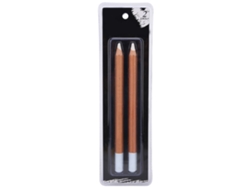 2 Lápices De Carboncillo De Madera Blanca Profesionales Para Dibujo Artístico Y Confección De Ropa.