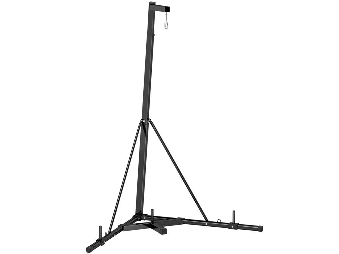 Soporte Saco Boxeo Regulable Plegable Base Lastrada Carga 60kg Acero Negro