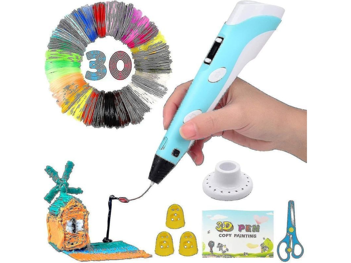 Lápiz 3d Inteligente Con Pantalla Led, Recargable Por Usb, 30 Filamentos Pla, Compatible Con Pla Y Abs, Regalo Ideal Para Manualidades.
