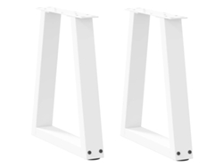 Patas Para Mesa De Comedor En Forma De V 2 Uds Blanco Acero