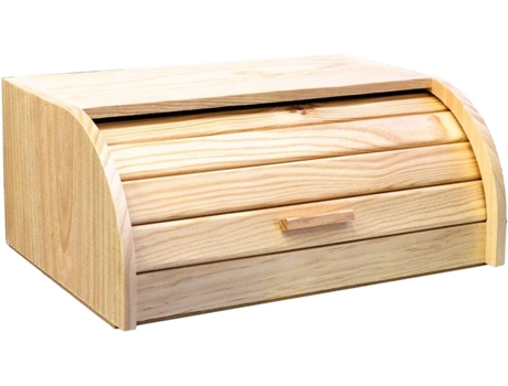 COSHANO Panera de madera con tapa de persiana plegable cesta, alimentos de madera, recipiente con tapa deslizante. (35x25x15cm)
