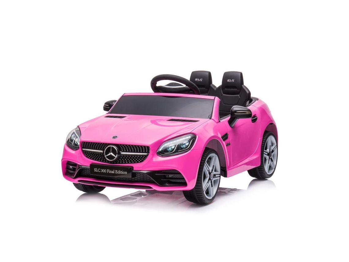 Coche eléctrico infantil Mercedes Benz SLC300 Lux con asiento de cuero y ruedas de EVA - Rosa - CHIPOLINO