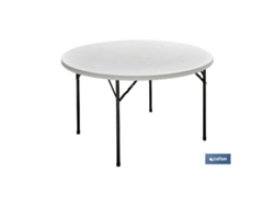 Mesa Redonda Plegable Blanca | Medida: 180 x 74 cm | Cierre Plegado por la Mitad