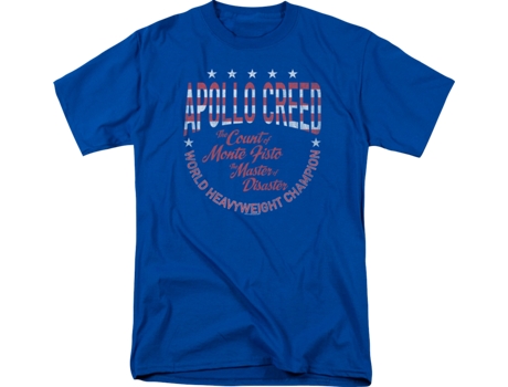 Camiseta Unisexo DEEPSTONE Apollo Creed World Heavyweight Champion Rocky Azul real (M)
