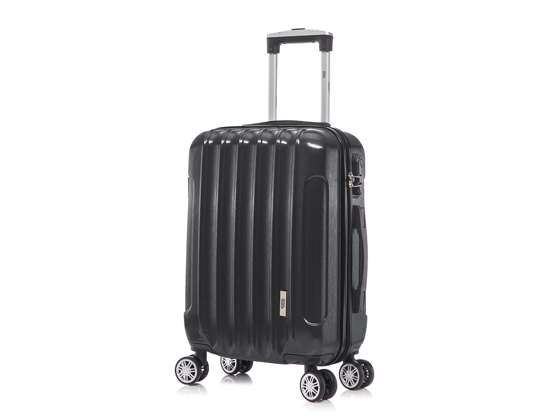 Maleta de Cabina 1990S Rk04 RAYKONG Semirígida 4 Ruedas Negro (55 x 39 x 21 cm - 45L)