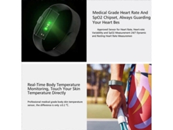 Pulsera inteligente GOKOCO 2208a con monitor de frecuencia cardíaca y presión arterial, podómetro y monitor de actividad deportiva.