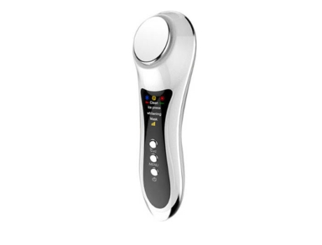 Dispositivo de belleza masajeador facial frío y caliente 4 en 1 con ultrasonido y calor/frío y blanco iónico AUJEZON