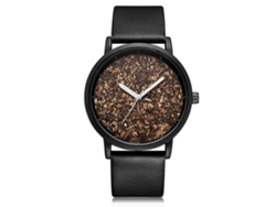 Reloj De Pulsera Unisex Sencillo De Piel Sintética Con Movimiento De Cuarzo Geekthink (negro)