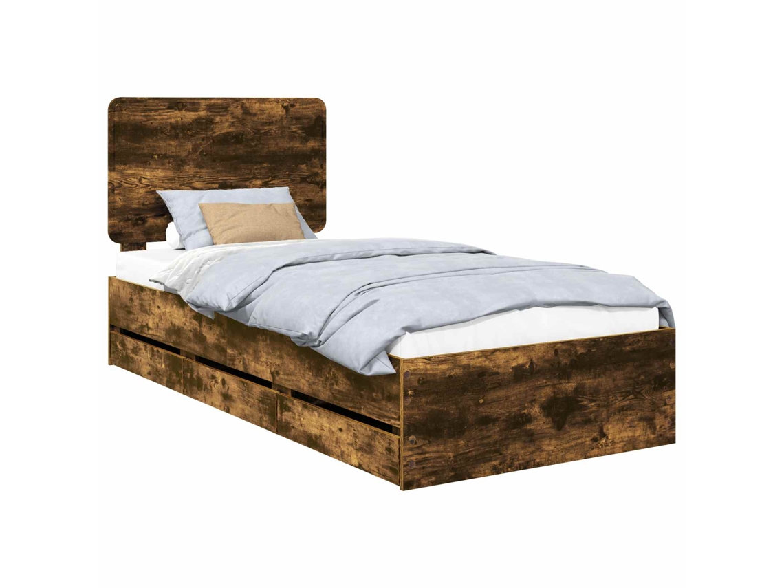 Maison Exclusive - Estructura De Cama Roble Ahumado 100 X 200 Cm Madera Ingenieril