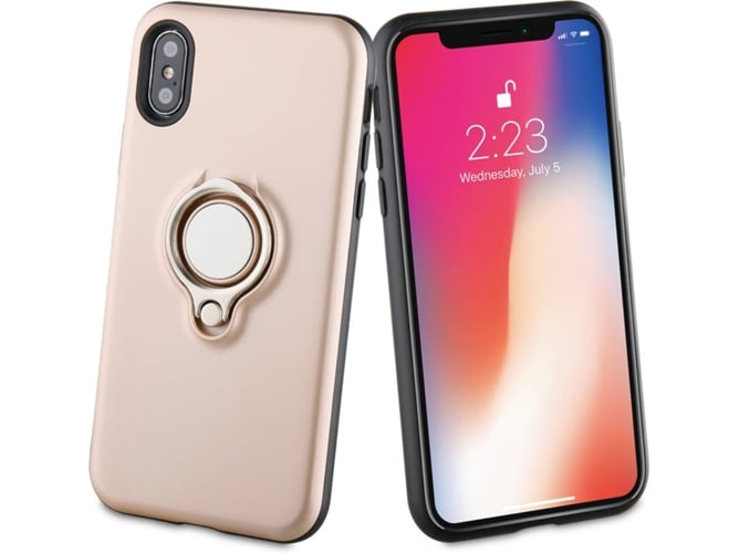 Carcasa iPhone X MUVIT Ring Dorado