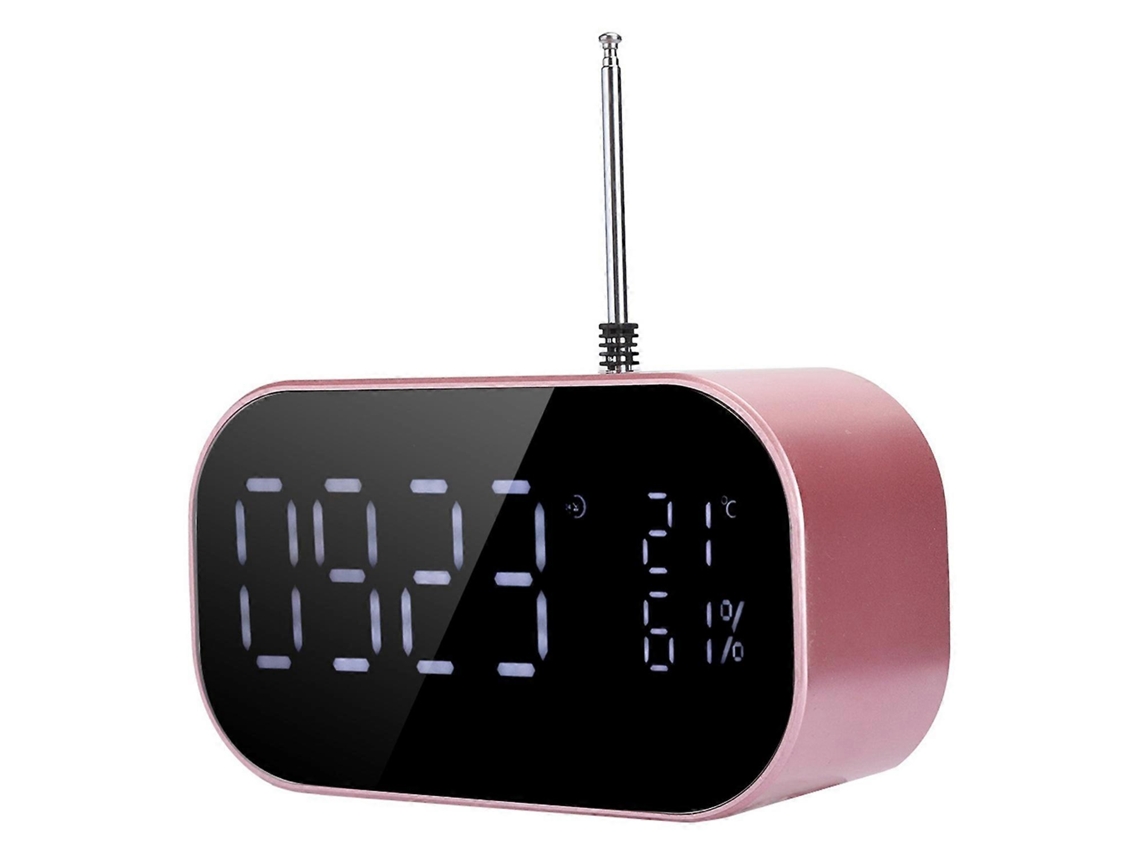 Altavoz Bluetooth inalámbrico con pantalla LCD y carcasa metálica S2, despertador, sonido de graves, camas innovadoras Chennnls