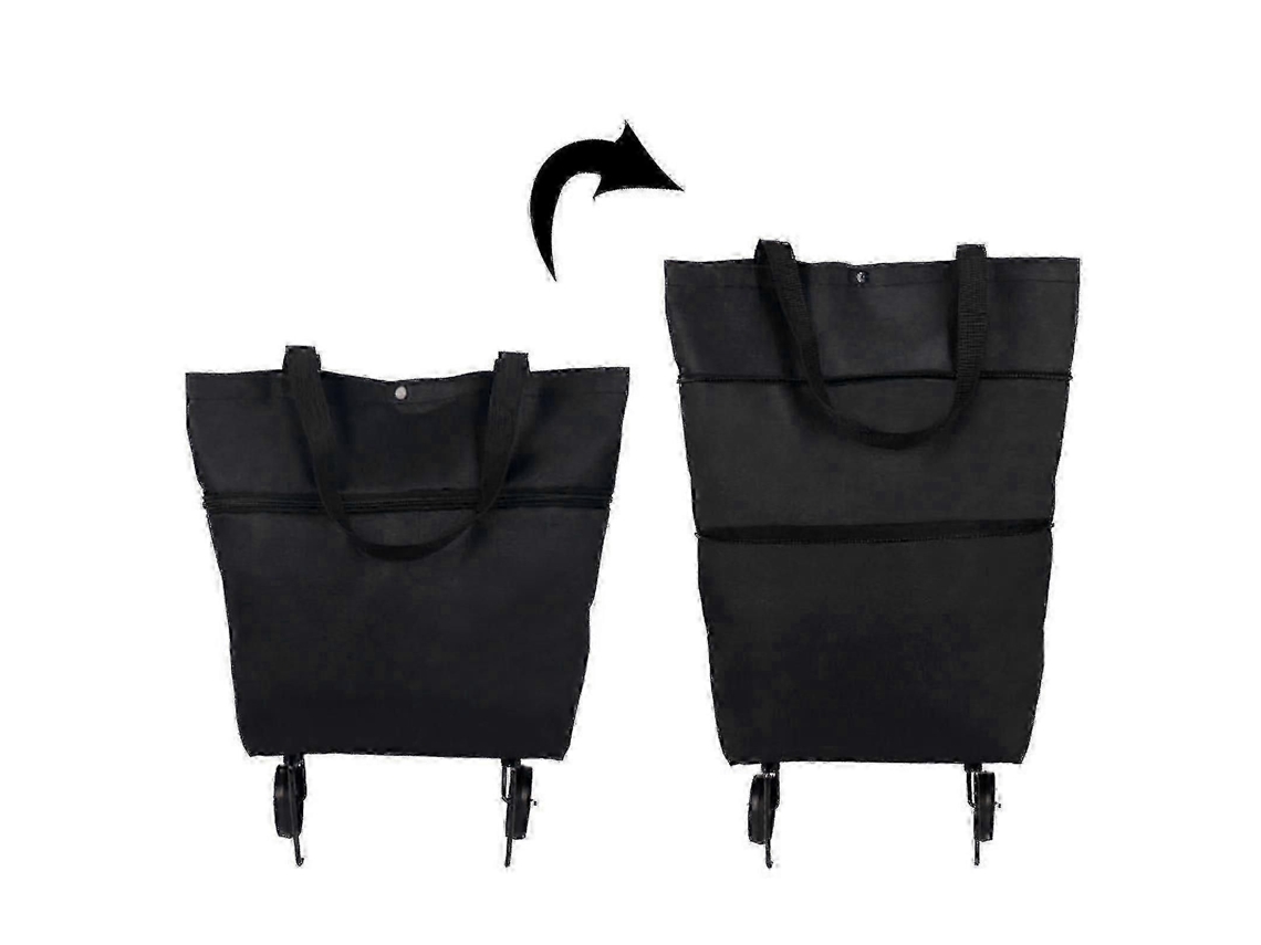 Carrito de compras plegable 2 en 1 con doble cremallera y ruedas Mxbc GOKOCO