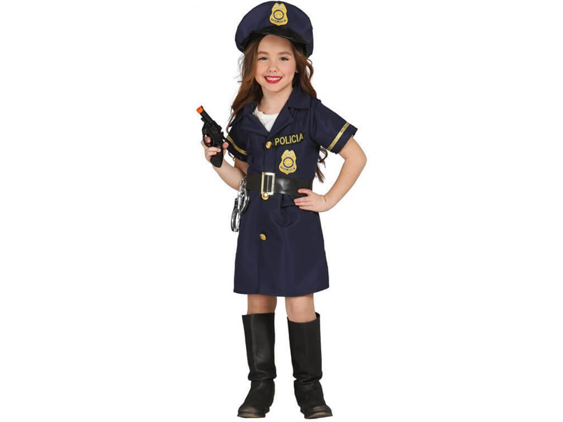 Disfraz de Niña DISFRAZZES Policía Con Vestido (Talla: 7 a 9 años)