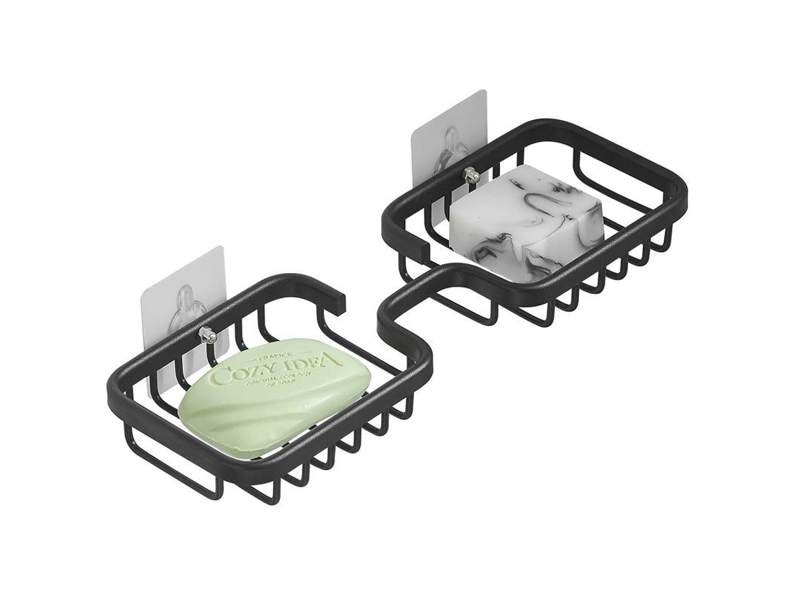 2026-platos De Jabón Para Baño, Bandeja De Jabón Autodesagüe De Metal Antirrobo, Negro