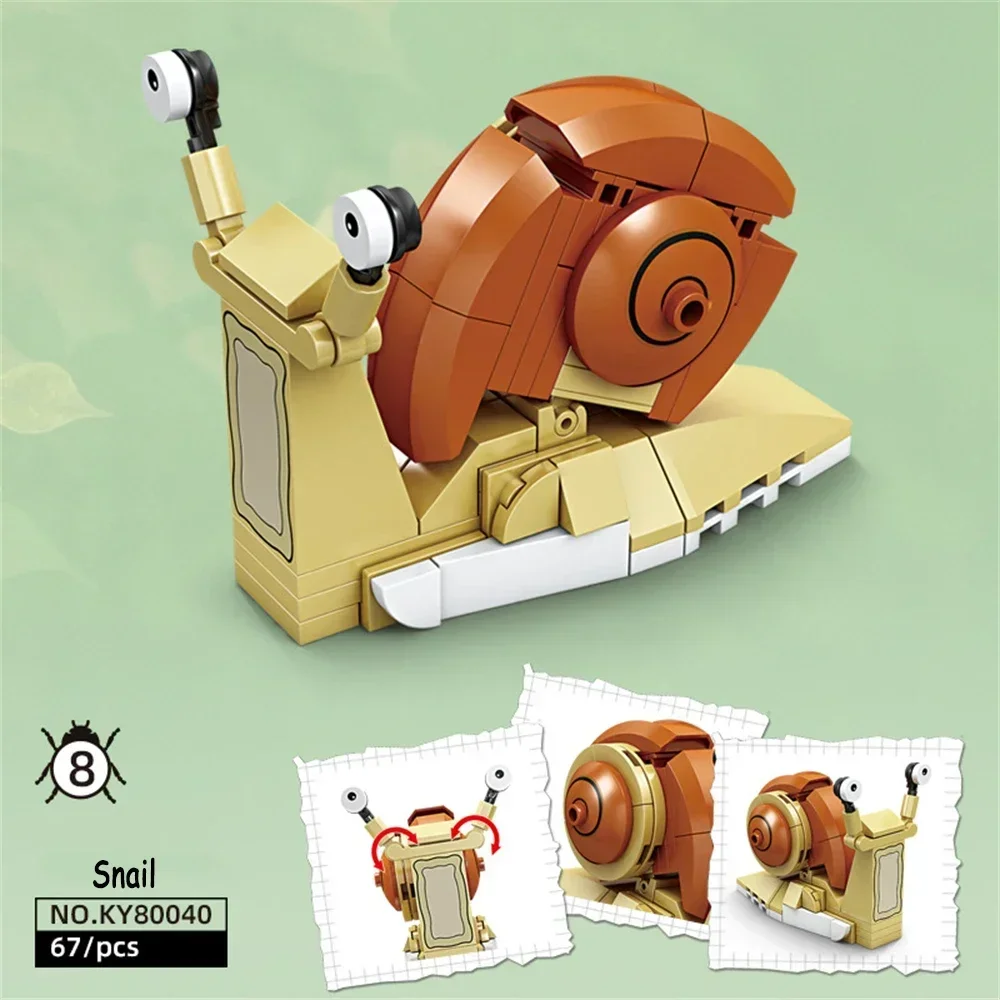 (caracol) Juego De Bloques De Construcción De Juguetes De Insectos: Duradero Y Divertido, Adecuado Para Niños, Exquisito Modelo Coleccionable.