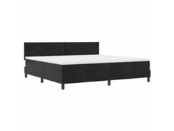 Maison Exclusive - Cama Box Spring Led Con Colchón Negro 200 X 200 Cm Terciopelo
