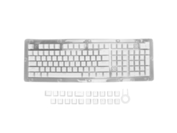 Teclas de teclado, 130 piezas, altura OEM, inyección de pudding PBT, bicolor, blanco translúcido