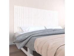 Cabecero De Cama Pared Madera Maciza Pino Blanco 204x3x90 Cm