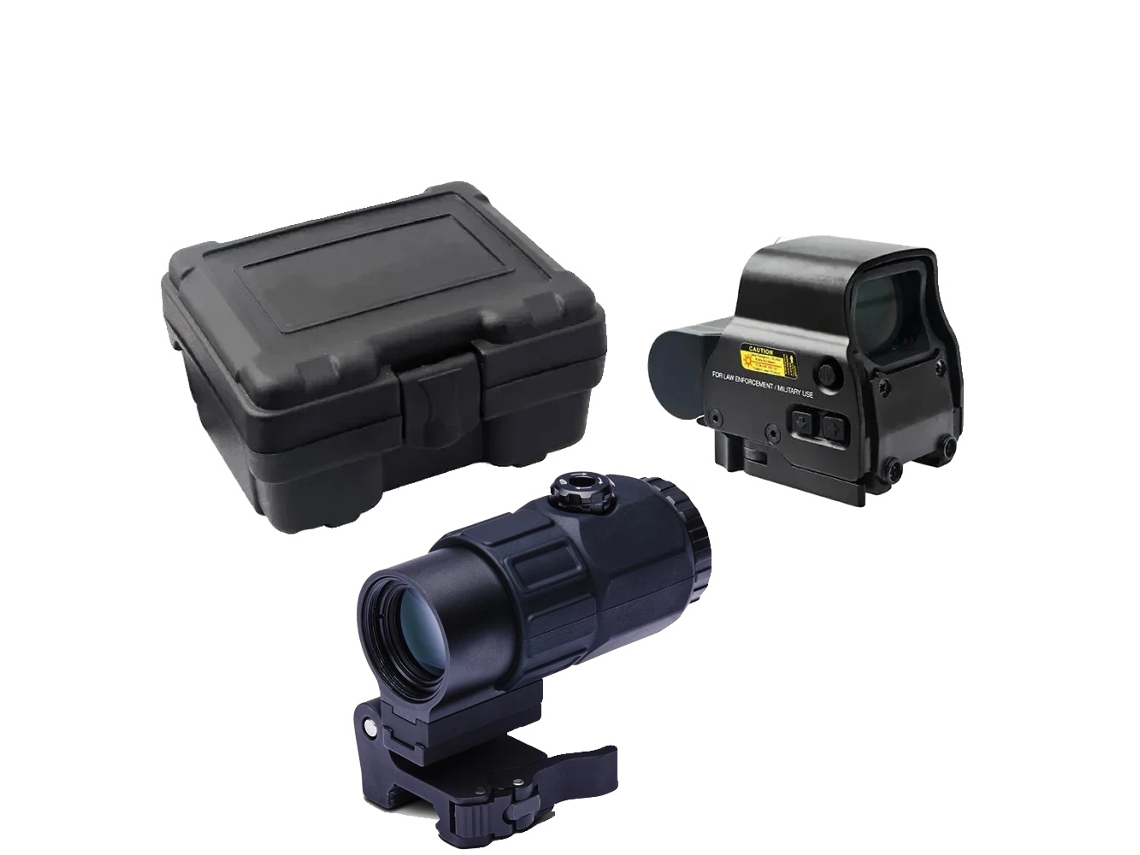 Mira holográfica, aumento, palanca de desconexión rápida, compatible con rieles de 20 mm, G45 Bk Set OEM