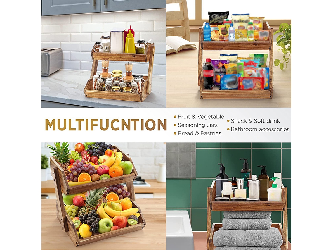 Recipiente de madera para almacenar frutas y verduras