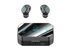 Estuche de Carga con Pantalla Digital para Auriculares Bluetooth Ipx4 Impermeable Negro YEMAESRE
