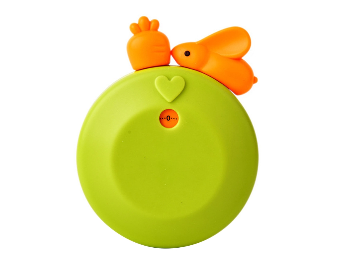 Baok-Timer Mecánico con Cuenta Regresiva, Bonito Adsorbente de Dibujos Animados para Cocina, Laboratorio, Hogar, Verde