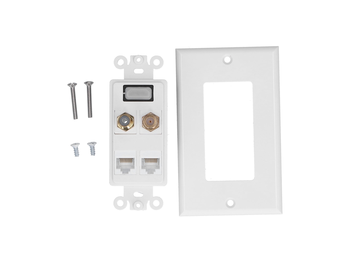 2026 Store-placa De Pared Multimedia Con Audio, Video, Ethernet Y Coaxial, Resistente Y Anti-desgaste
