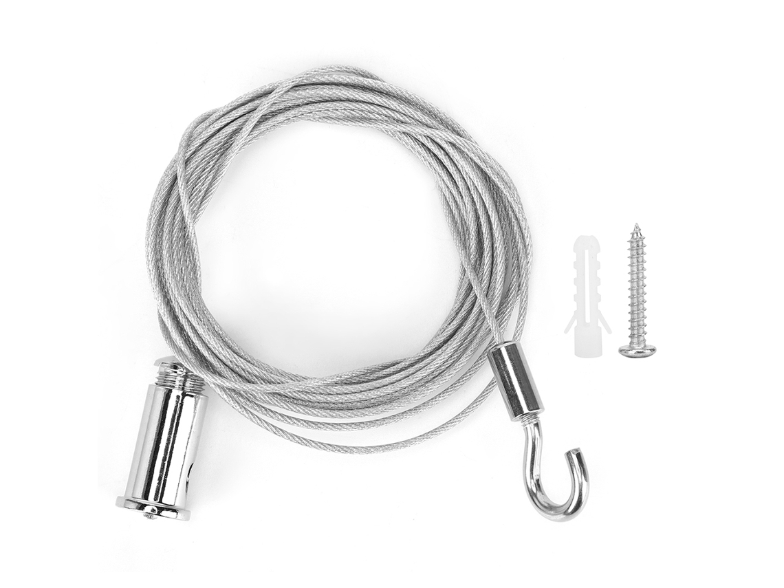 2026-aro De Acero Cable Techo Fixture Lámpara Colgante Accesorios De Iluminación