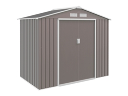 Almacén de Equipos con Puertas Correderas 2,13x1,30x1,85cm Metal Gris