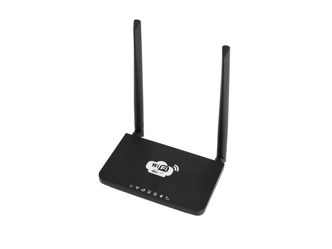 Router wifi 4G LTE de 300 Mbps con tarjeta SIM, 2 antenas externas, color negro, enchufe británico.