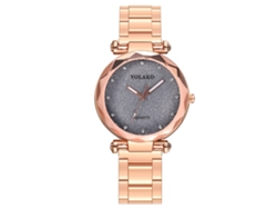 Reloj De Pulsera De Cuarzo Informal Para Mujer Yolako, Esfera Redonda, Aleación, Gris.