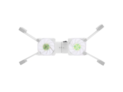 Drs03 Base De Refrigeración Plegable Para Portátiles Con Dos Ventiladores Y Luz Led Azul, Soporte De Refrigeración Para Portátiles Blanco