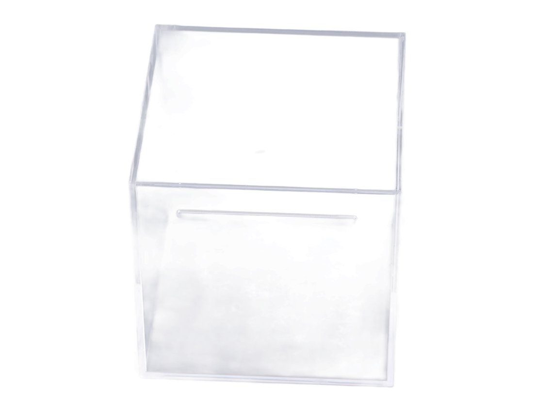 Hucha Cúbica De Acrílico Transparente De 12 Cm Para Adultos - Caja De Ahorros