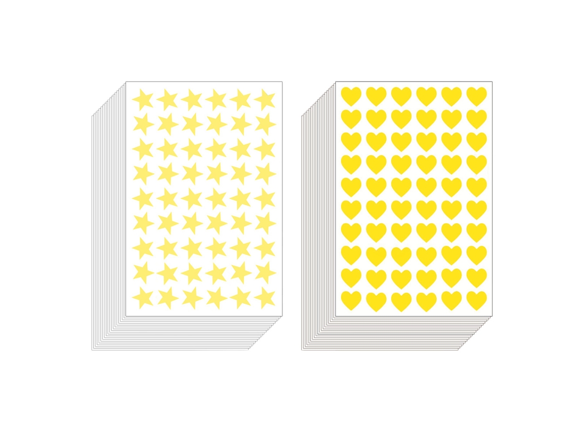 1080 Pegatinas de Estrellas y Corazones - Decoración de Fiestas y Scrapbooking NEVEANCE