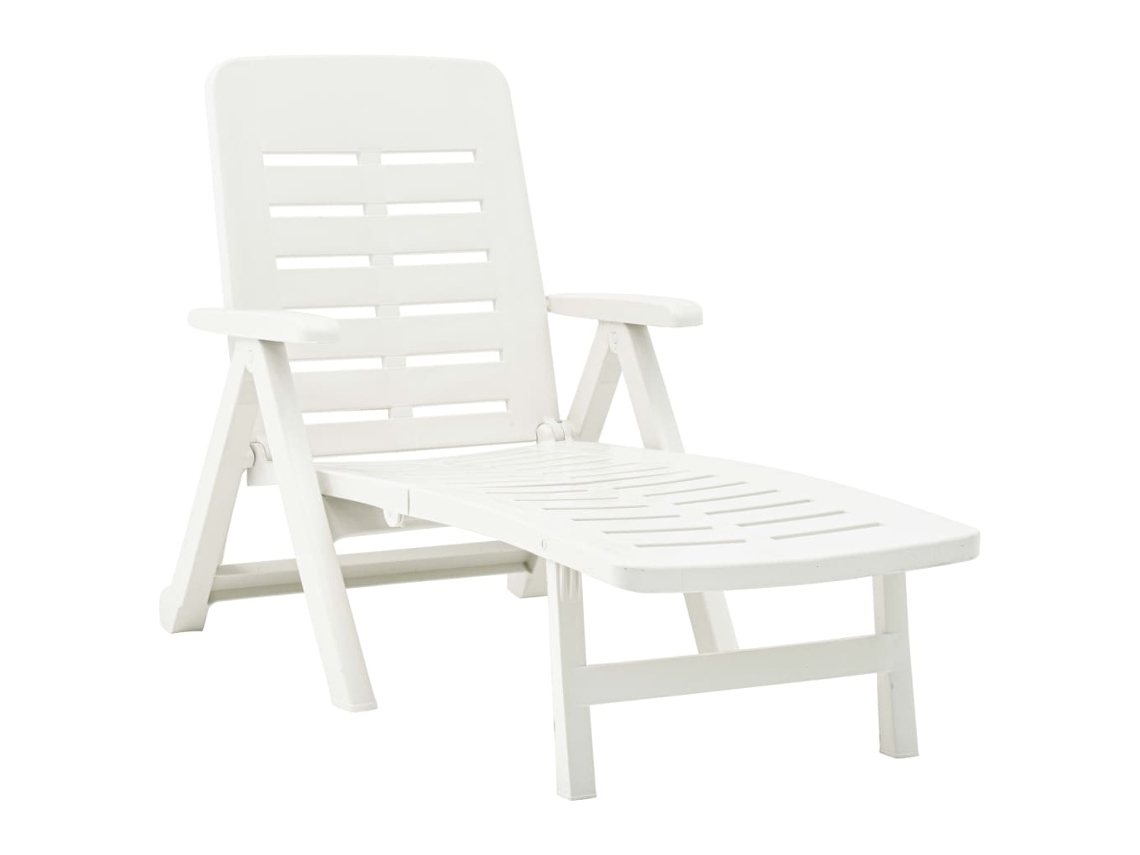 Tumbona plegable Mueble para patio Asiento de jardín de plástico blanco