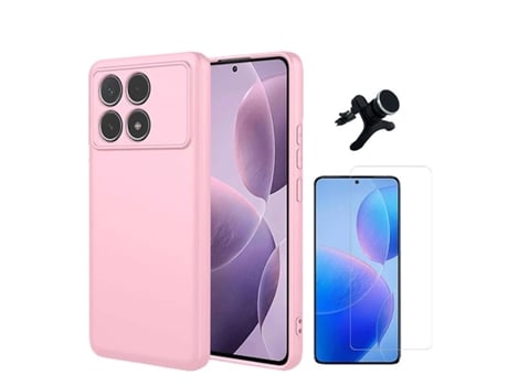 Funda Cleargorilasglass Proteção Traseira Carro para Xiaomi Xiaomi Poco F6 Pro GIFT4ME Resistente Rosa