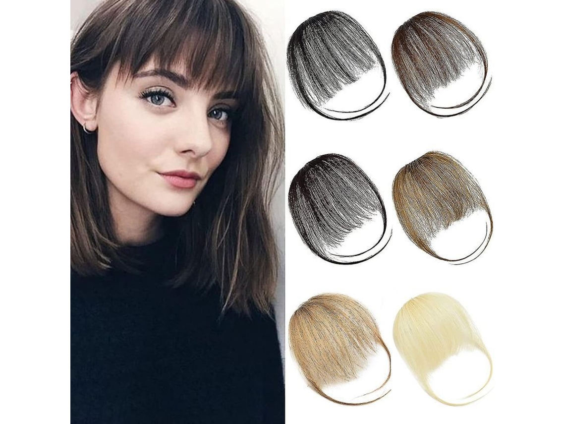 2026-clip On Bangs Pelo Humano Remy Flequillo Frontal Aire Extensiones De Pelo Para Mujer