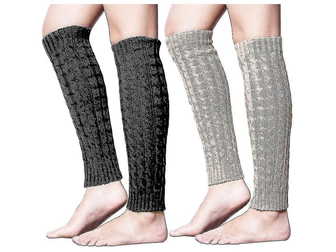 2026-2 Pares Calcetines De Invierno Para Mujer Knit Leg Warmers Largos Calientitos Para Botas Talla Libre