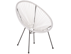 Silla de jardín BELIANI Acapulco ii de Ratán sintético Blanco 76x76x85